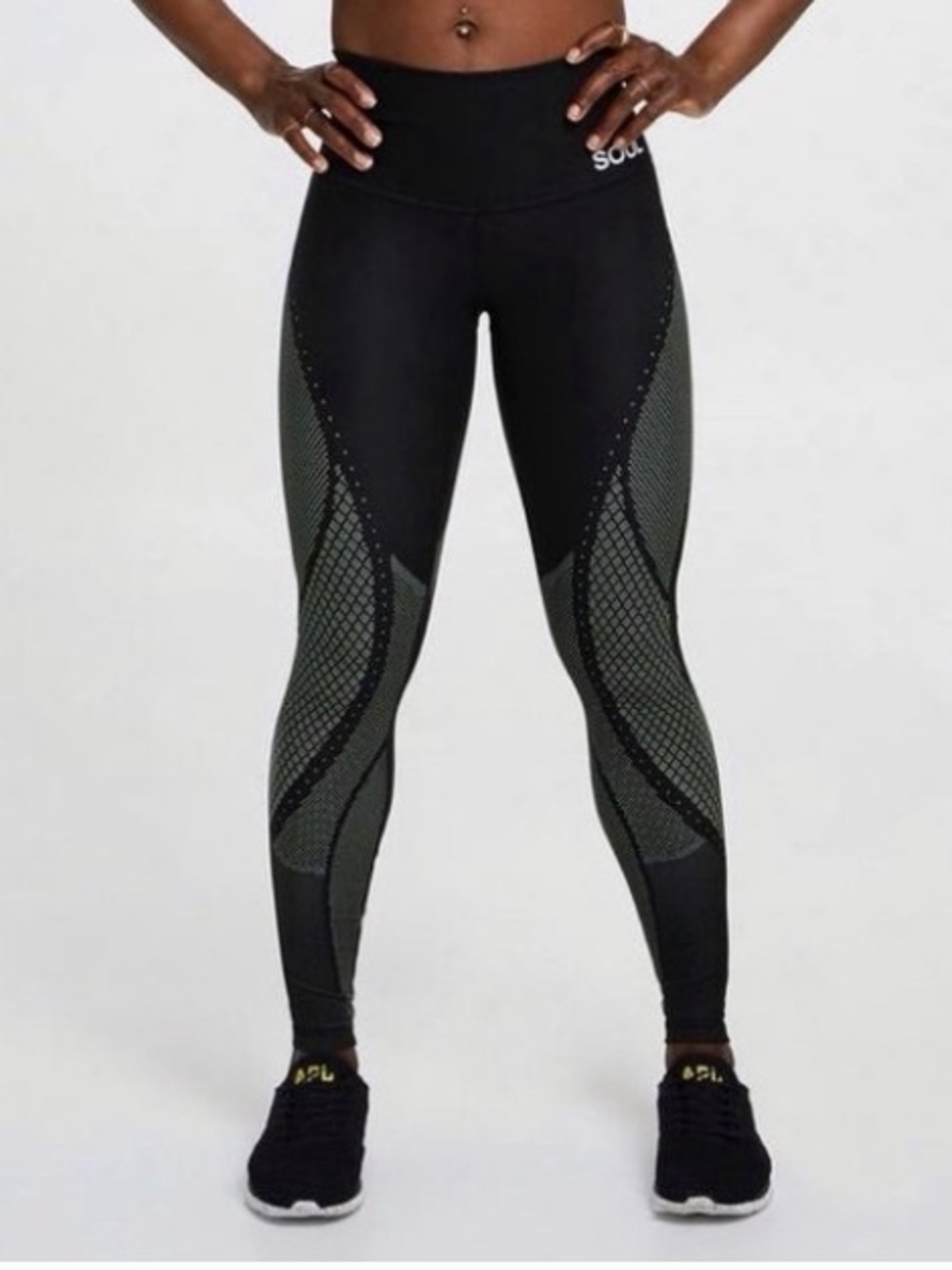 Lululemon x SoulCycle Mapped Out HR Leggings Sz 8 Black SenseKnit Limited Ed